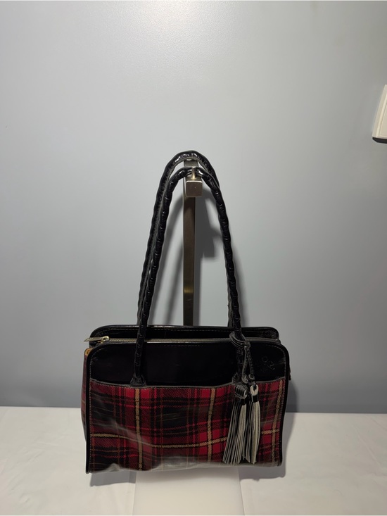 Patricia Nash Handbags - Patricia Nash Black and Red Plaid Shoulder Bag with Tassel